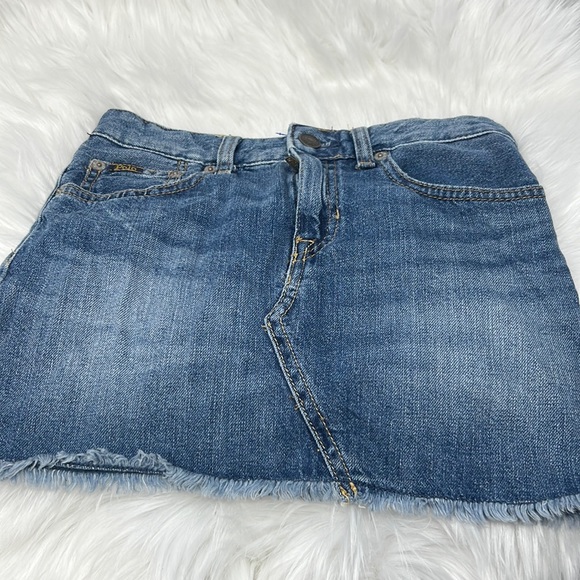Polo Ralph Lauren Frayed Cotton Denim Skirt Kids Medium (8-10) - Picture 1 of 7